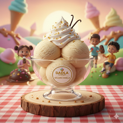దోడ్లా గోల్డెన్ వెనిల్లా ప్రీమియం ఐస్ క్రీం టబ్‌లు 500ML యొక్క చిత్రం