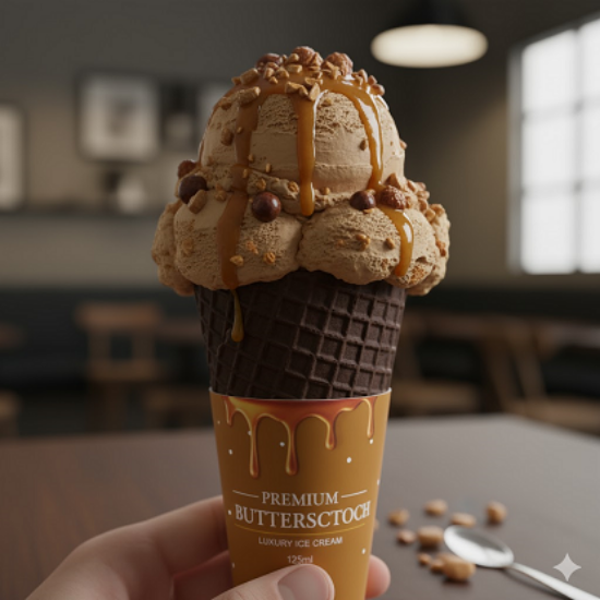దోడ్లా బటర్ స్కాచ్ ప్రీమియం ఐస్ క్రీం 125ML యొక్క చిత్రం