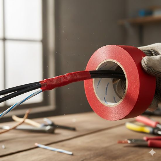 ఇన్సులేషన్ ఎలక్ట్రికల్ టేప్ – ఎర్ర రంగు యొక్క చిత్రం