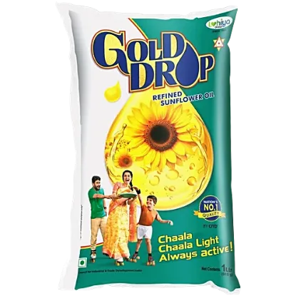 గోల్డ్ డ్రాప్ సన్‌ఫ్లవర్ ఆయిల్ 1లీ యొక్క చిత్రం