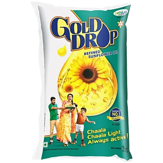 గోల్డ్ డ్రాప్ సన్‌ఫ్లవర్ ఆయిల్ 1లీ యొక్క చిత్రం